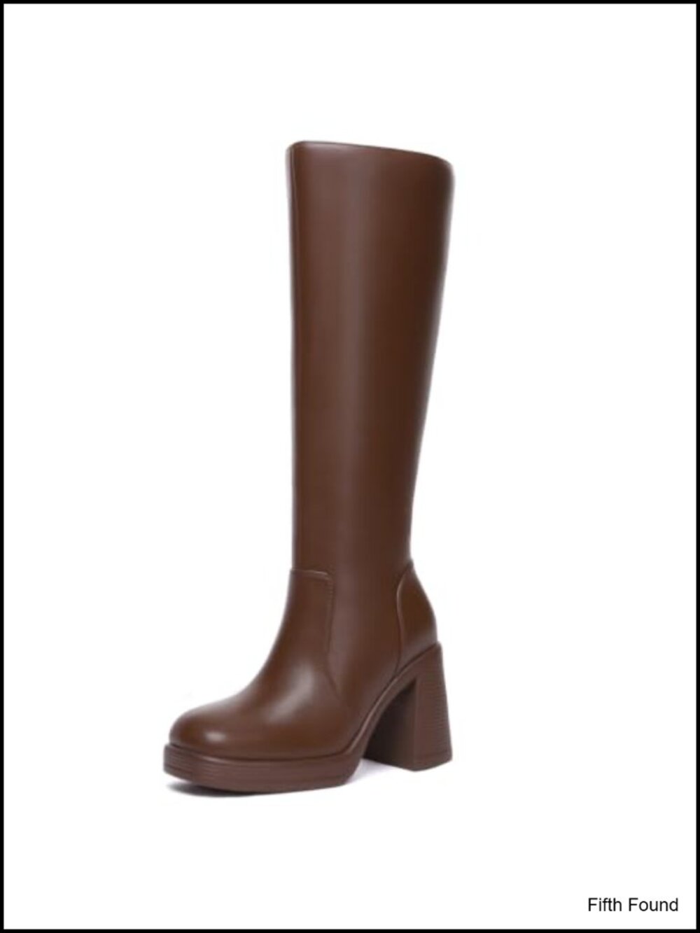 Knee High Platform Boots with Side Zipper Wide Calf